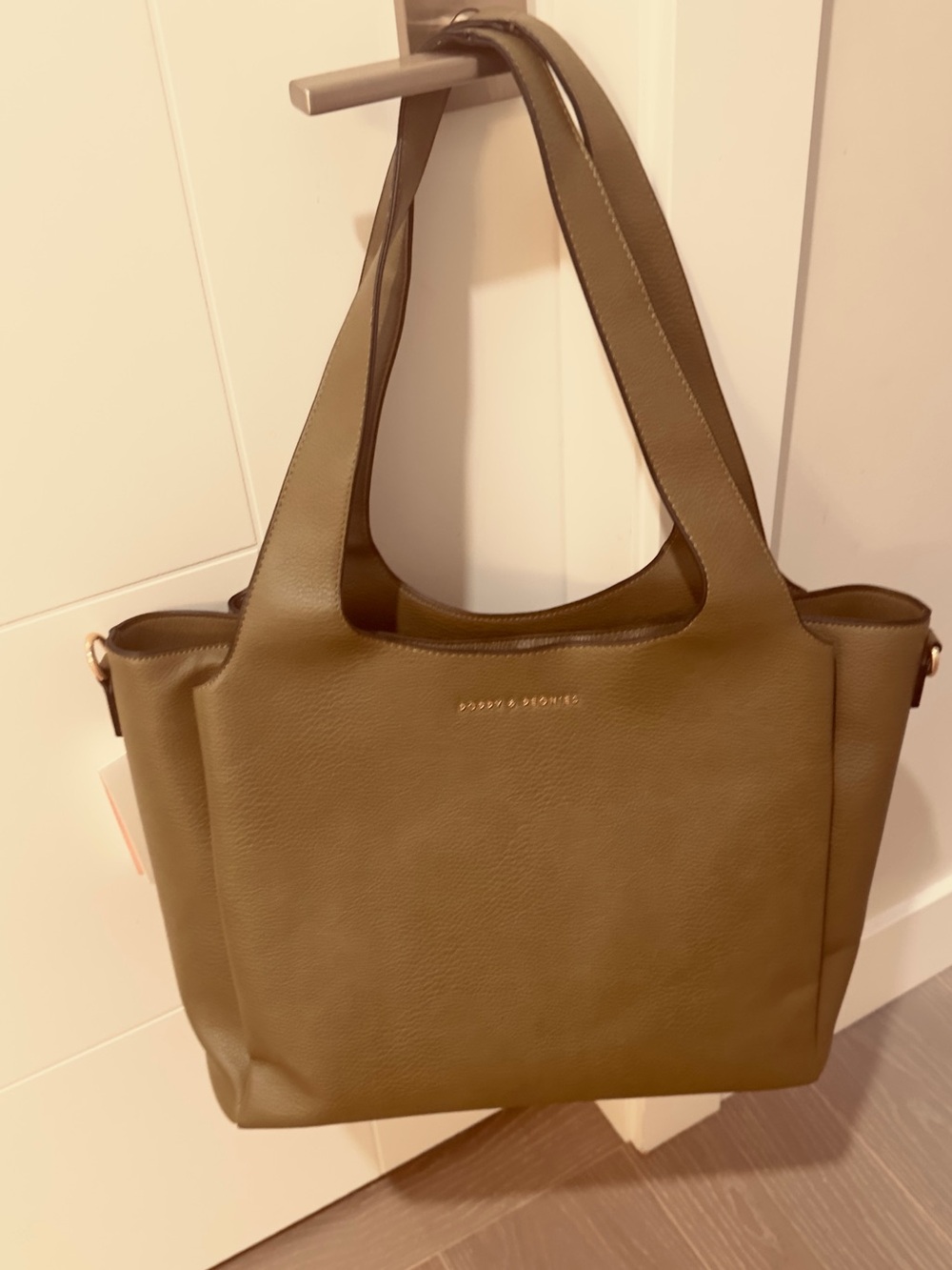 Poppy & Peonies Olive Tote with Gold Logo